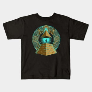 Pyramid alien illustration Kids T-Shirt